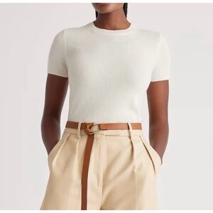 Quince White Crew Neck Sweater
